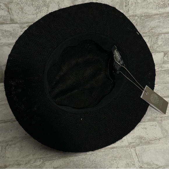 Vince Camuto black lace look wide brim hat NWT women’s one size - Picture 3 of 5